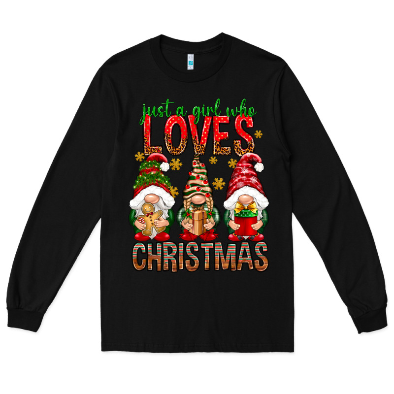 Just A Girl Who Loves Christmas Long Sleeve Tee by NancyCooperArtShop | Teevron