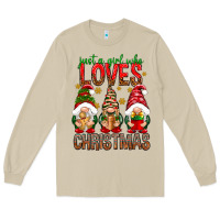 Mushroom Just a girl who loves Christmas Long Sleeve Tee - NancyCooperArtShop
