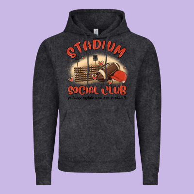 Stadium Social Club Football Vintage Hoodie Designed By Maliassmallbusiness