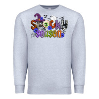 Heather Grey spooky season Premium Sweatshirt - CowGirlArtShop