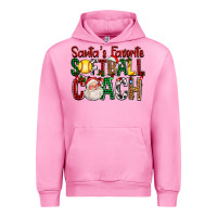Fuchsia Pink Santa's Favorite Softball Coach For Christmas Urban Hoodie - FaDigitalArtStudio