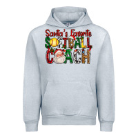 Heather Grey Santa's Favorite Softball Coach For Christmas Urban Hoodie - FaDigitalArtStudio