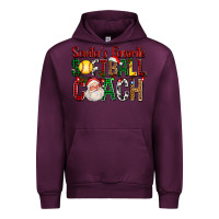 Mauve Wine Santa's Favorite Softball Coach For Christmas Urban Hoodie - FaDigitalArtStudio