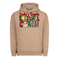 Pigment Burro Santa's Favorite Softball Coach For Christmas Urban Hoodie - FaDigitalArtStudio