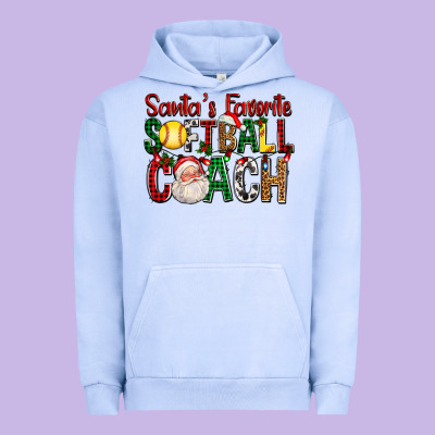 Santa's Favorite Softball Coach For Christmas Urban Hoodie Designed By Fadigitalartstudio