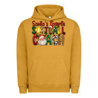 Pigment Peanut Butter Santa's Favorite Softball Coach For Christmas Urban Hoodie - FaDigitalArtStudio