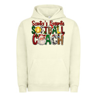 Pigment Pistachio Santa's Favorite Softball Coach For Christmas Urban Hoodie - FaDigitalArtStudio