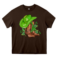 Chocolate Brown green  cowgirl and roses Heavy Core Tee - AdoDesignShop