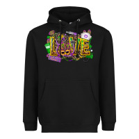Black mardi gras love nurse Heavyweight Hoodie - CowGirlArtShop