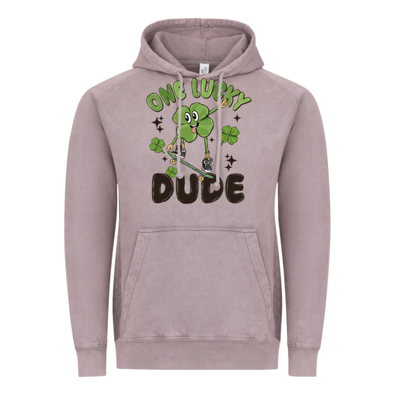 One Lucky Dude Vintage Hoodie by MaliasSmallBusiness | Teevron