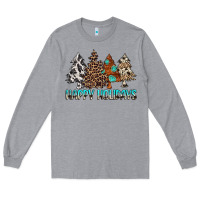 Heather Grey Happy Holidays Trees Long Sleeve Tee - MaliasSmallBusiness
