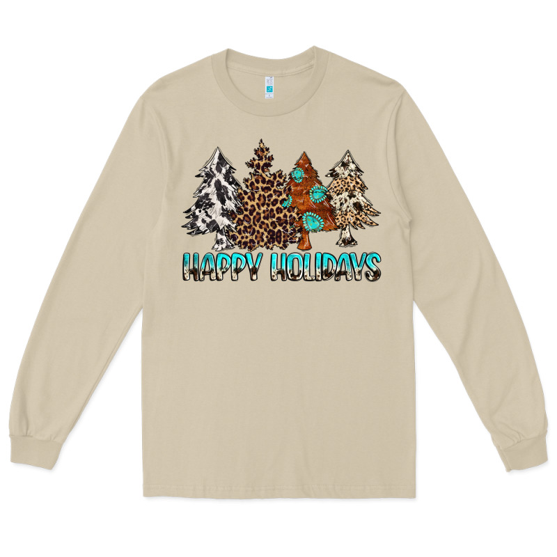 Happy Holidays Trees Long Sleeve Tee by MaliasSmallBusiness | Teevron