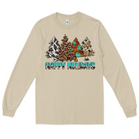 Mushroom Happy Holidays Trees Long Sleeve Tee - MaliasSmallBusiness