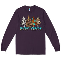 Plum Happy Holidays Trees Long Sleeve Tee - MaliasSmallBusiness