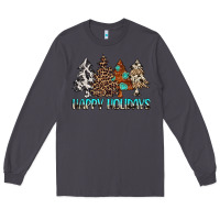 Smoke Happy Holidays Trees Long Sleeve Tee - MaliasSmallBusiness