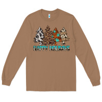 Toasted Coconut Happy Holidays Trees Long Sleeve Tee - MaliasSmallBusiness
