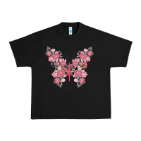 Black floral butterfly Urban Heavy Tee - MaliasSmallBusiness