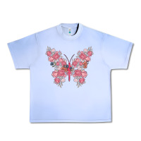 Grape Ice floral butterfly Urban Heavy Tee - MaliasSmallBusiness