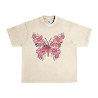 Sandshell floral butterfly Urban Heavy Tee - MaliasSmallBusiness
