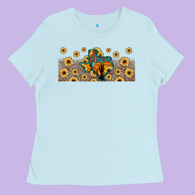 Texas Map Ladies Tee Designed By Jahusdesignshop