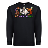 Black spooky vibes sports ghosts Premium Sweatshirt - CowGirlArtShop