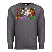 Charcoal Heather spooky vibes sports ghosts Premium Sweatshirt - CowGirlArtShop