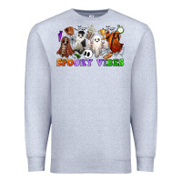 Heather Grey spooky vibes sports ghosts Premium Sweatshirt - CowGirlArtShop