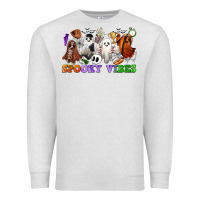 Oatmeal Heather spooky vibes sports ghosts Premium Sweatshirt - CowGirlArtShop
