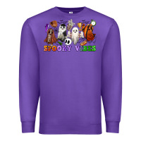 Purple spooky vibes sports ghosts Premium Sweatshirt - CowGirlArtShop