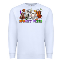 White spooky vibes sports ghosts Premium Sweatshirt - CowGirlArtShop