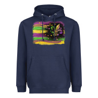 Navy mardi gras flag Heavyweight Hoodie - CowGirlArtShop