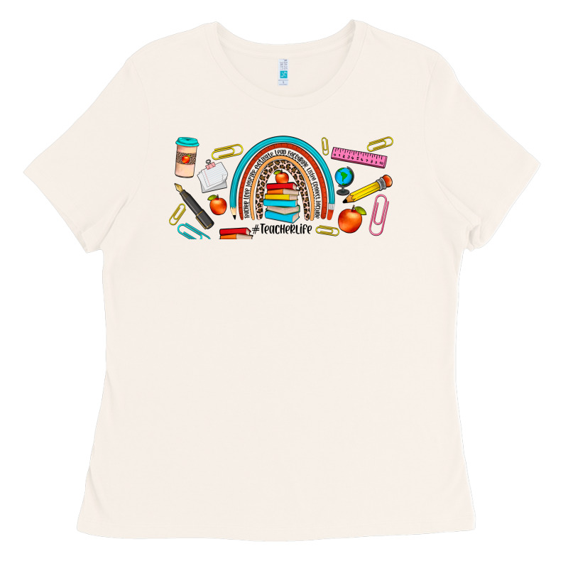 Teacher Life Rainbow Frosted Ladies Tee by JahusDesignShop | Teevron