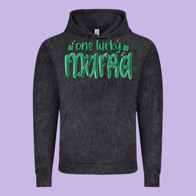 One Lucky Mama Vintage Hoodie Designed By Maliassmallbusiness