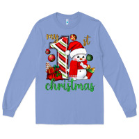 Colony Blue My 1st. Christmas with cute snowman Long Sleeve Tee - NancyCooperArtShop