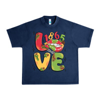 Navy love juneteenth lips Urban Heavy Tee - MaliasSmallBusiness