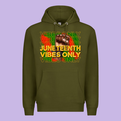 Juneteenth Vibes Only Premium Hoodie Designed By Cowgirlartshop