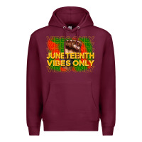 Burgundy juneteenth vibes only Premium Hoodie - CowGirlArtShop