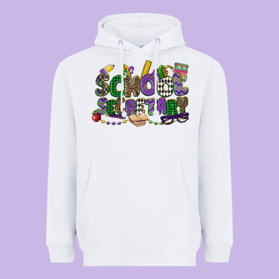 School Secretary Mardi Gras Heavyweight Hoodie Designed By Cowgirlartshop