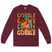 Burgundy Gobble Gobble Gobble Long Sleeve Tee - MaliasSmallBusiness