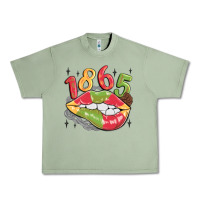 Oil Green 1865 juneteenth lips Urban Heavy Tee - MaliasSmallBusiness
