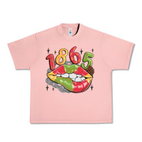 Salmon 1865 juneteenth lips Urban Heavy Tee - MaliasSmallBusiness