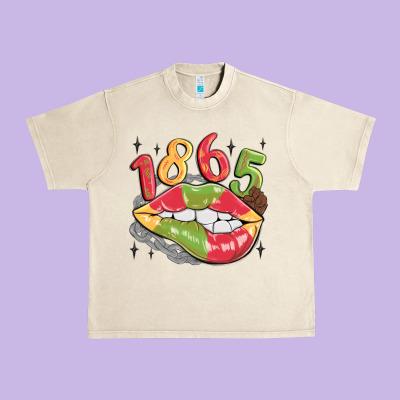 1865 Juneteenth Lips Urban Heavy Tee Designed By Maliassmallbusiness