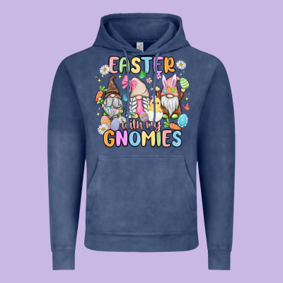 Easter  With My Gnomies Vintage Hoodie Designed By Maliassmallbusiness