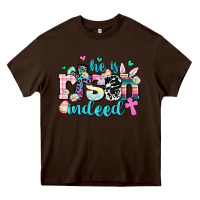 Chocolate Brown he is risen indeed Heavy Core Tee - AdoDesignShop