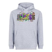 Heather Grey nurse mardi gras Heavyweight Hoodie - CowGirlArtShop