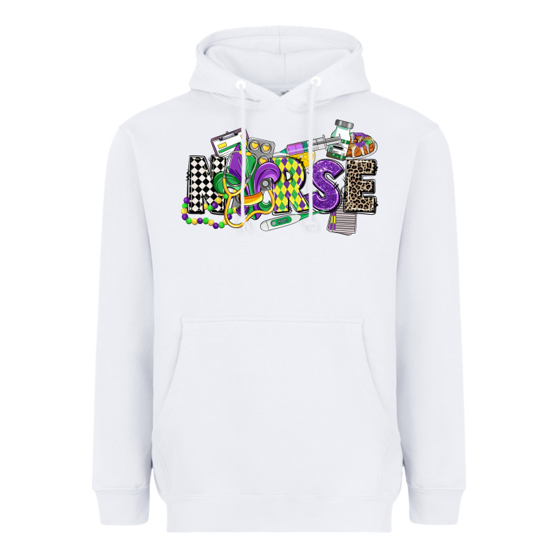 Nurse Mardi Gras Heavyweight Hoodie by CowGirlArtShop | Teevron