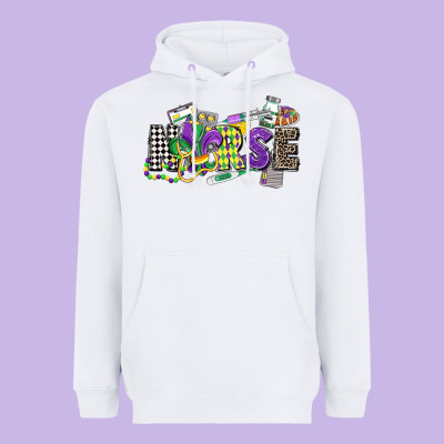 Nurse Mardi Gras Heavyweight Hoodie Designed By Cowgirlartshop