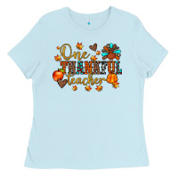 Baby Blue one thankful teacher Ladies Tee - JahusDesignShop