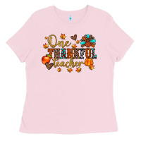 Bubblegum Pink one thankful teacher Ladies Tee - JahusDesignShop