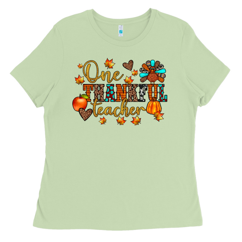 One Thankful Teacher Ladies Tee by JahusDesignShop | Teevron